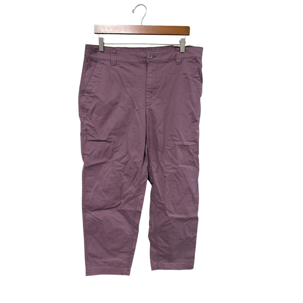 Old Navy OG Chino Pants Womens Large High Rise Straight Leg Plum Purple Cropped